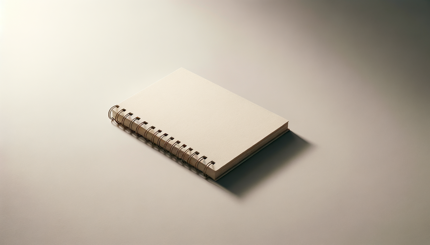 An open spiral notebook on a desk